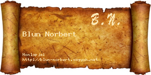 Blun Norbert névjegykártya